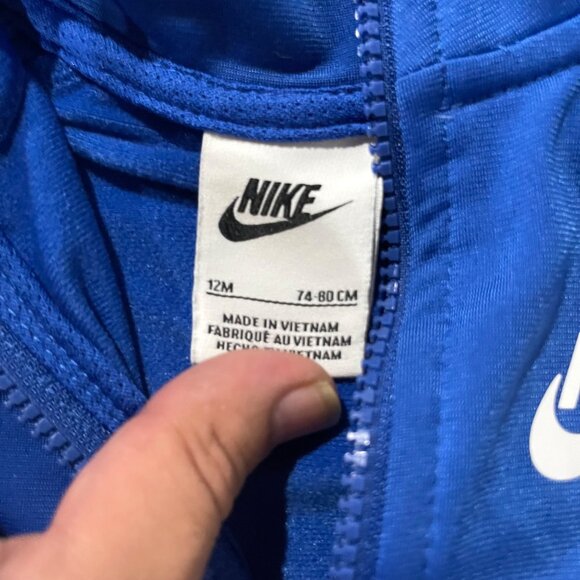 Kids Jacket Bundle - Nike Baby Blue Zip-Up & Black Quilted Jacket w/ Zipper 12mo - Picture 3 of 7